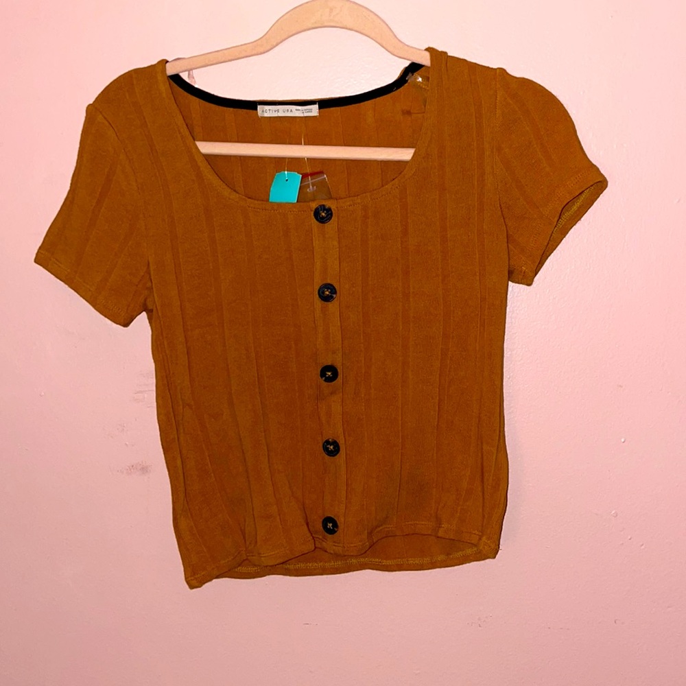 Girls Cropped Short Sleeve Tank Top
